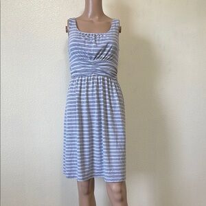 Striped Grey and White Sleeveless Dress